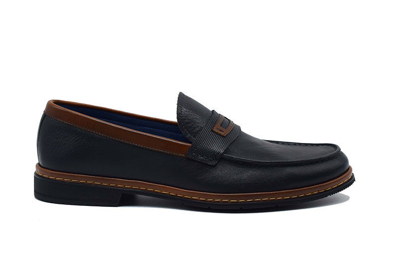 leather casual slip on loafter men shoes
